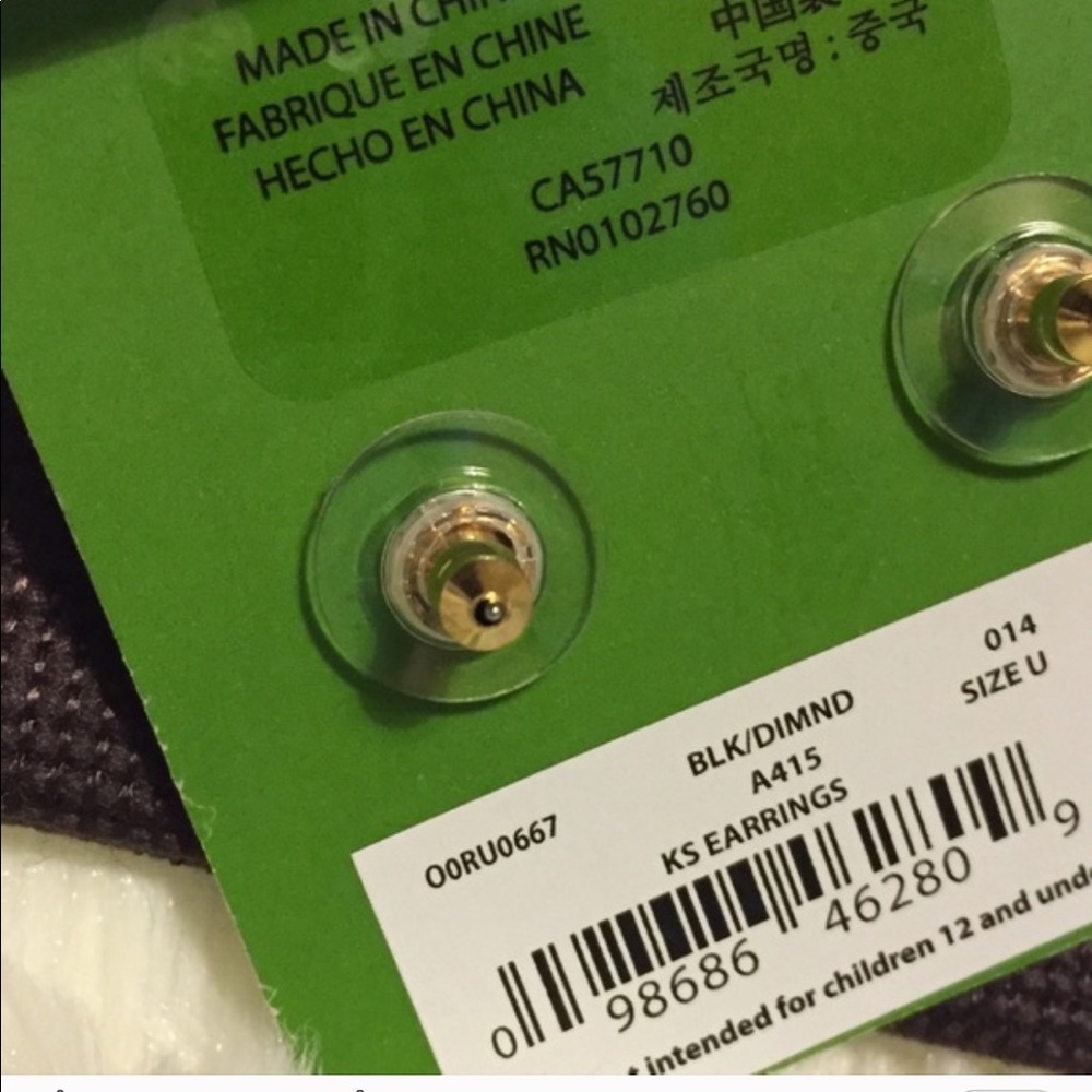 Kate Spade ♠️Black Studs - Picture 4 of 8